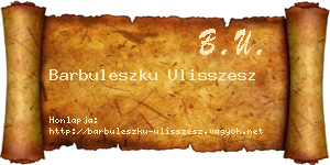 Barbuleszku Ulisszesz névjegykártya